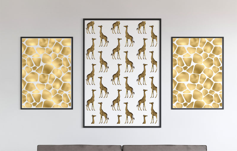 Gold Giraffe Framed Prints PureEssenceGreetings