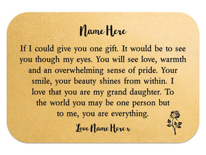 Personalised Grand Daughter Keepsake Wallet Card - PureEssenceGreetings