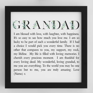 Grandad Personalised Framed Poem - PureEssenceGreetings