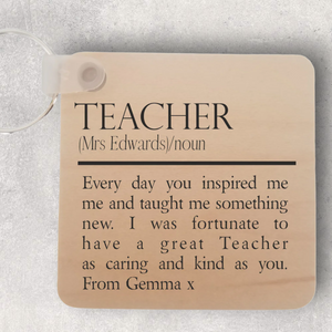 Teacher Personalised Keyring | Thank You PureEssenceGreetings