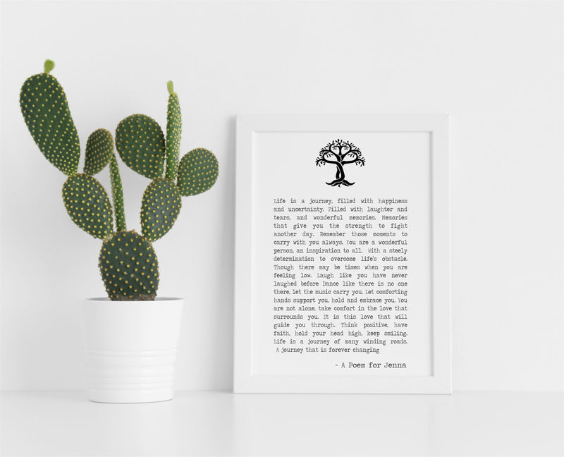 Bedside Inspirational Framed Poem | Life Journey | Unframed |Framed PureEssenceGreetings