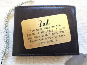 Love You Dad Personalised Wallet Card PureEssenceGreetings