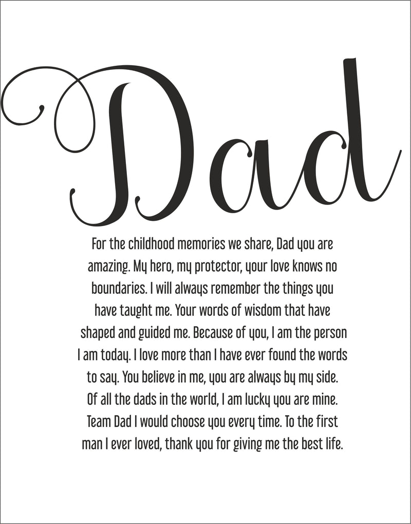 My First Hero Personalised Dad Framed Poem Print PureEssenceGreetings