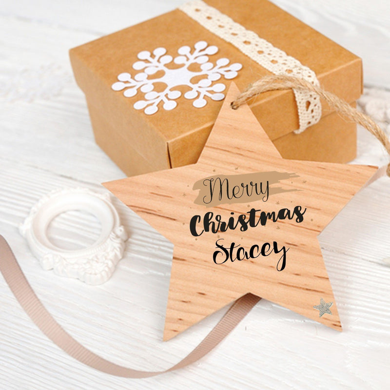 Merry Christmas Personalised Heart Decorations - PureEssenceGreetings