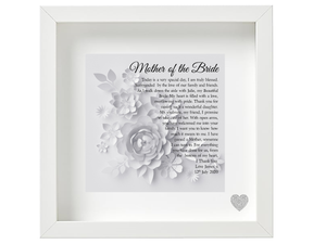 Mother of The Bride Poem Personalised Framed Poem from the Groom - PureEssenceGreetings 
