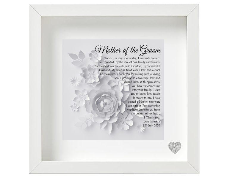 Mother of The Groom Poem Personalised Framed Poem from the Bride - PureEssenceGreetings 