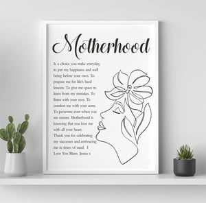 Mum Poem - Personalised Print | Motherhood PureEssenceGreetings 
