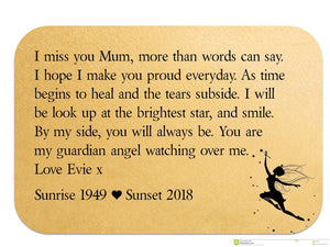 Mum Remembrance Personalised Wallet Card | Guardian Angel - PureEssenceGreetings