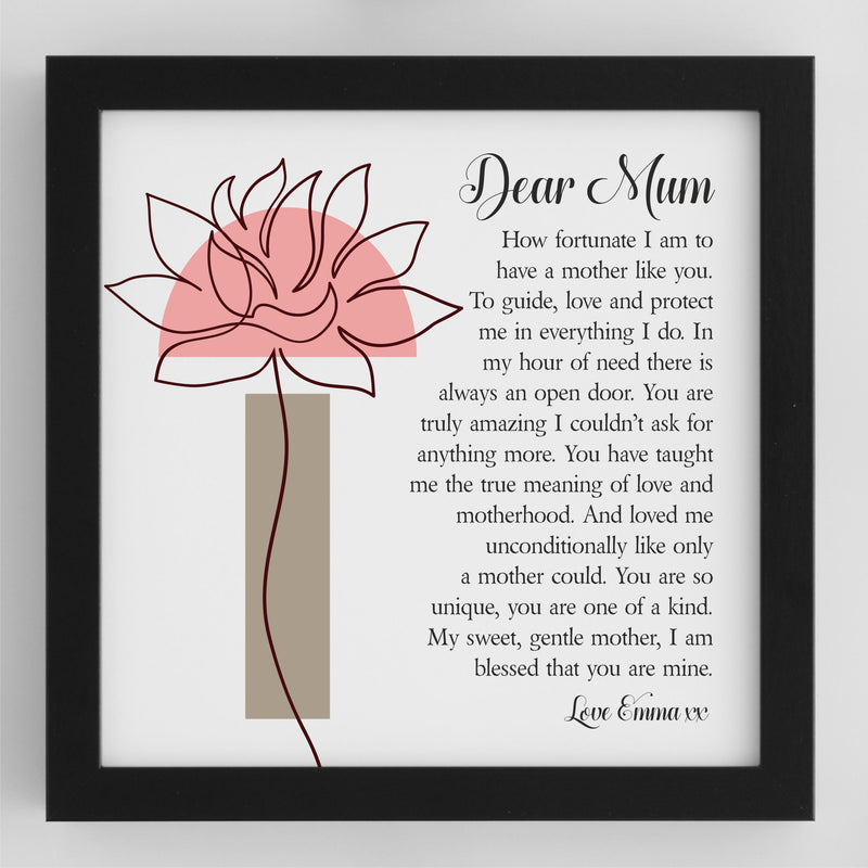 Wonderful Mother - Poem Personalised Print PureEssenceGreetings