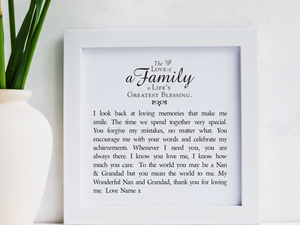 Nan & Grandad Personalised Framed Poem | Family - PureEssenceGreetings