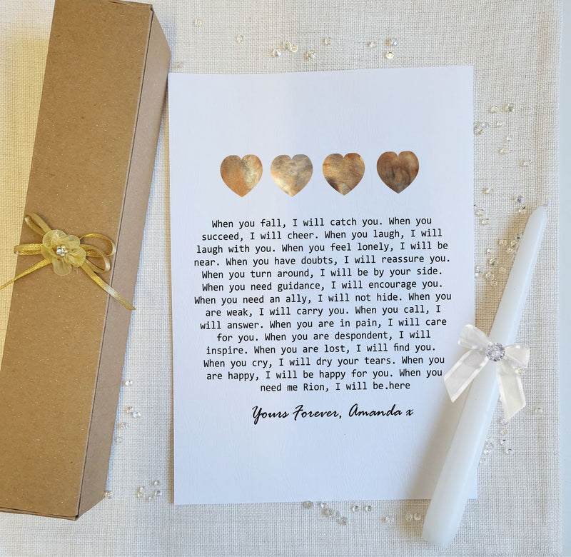 When You Need Me Love Personalised Loved Poem Print PureEssenceGreetings 