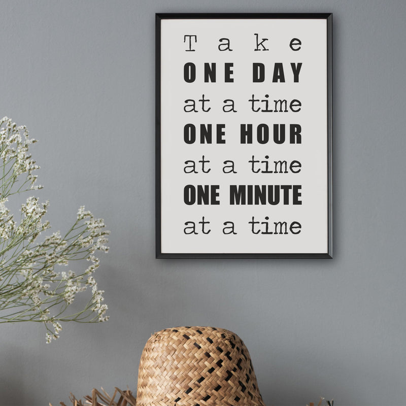 One Day Quote Print | Motivational Wall Art | Framed | Unframed PureEssenceGreetings