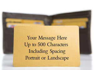 Personalised Wallet Card | Your Own Text PureEssenceGreetings