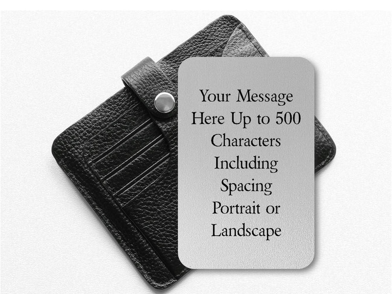 Personalised Wallet Card | Your Own Text PureEssenceGreetings