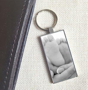 Personalised Aluminium Photo Keyring - Own Image. PureEssenceGreetings
