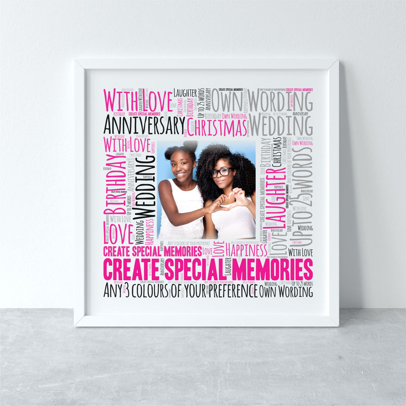 Personalised Word Art Print | Square Design PureEssenceGreetings