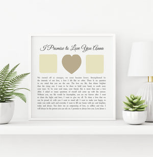 I Promise to Love You Framed Personalised Poem PureEssenceGreetings