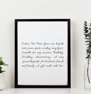 Personalised Frame - Your Message/Poem PureEssenceGreetings