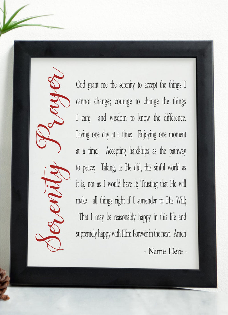 Serenity Prayer Framed Verse | Personalised