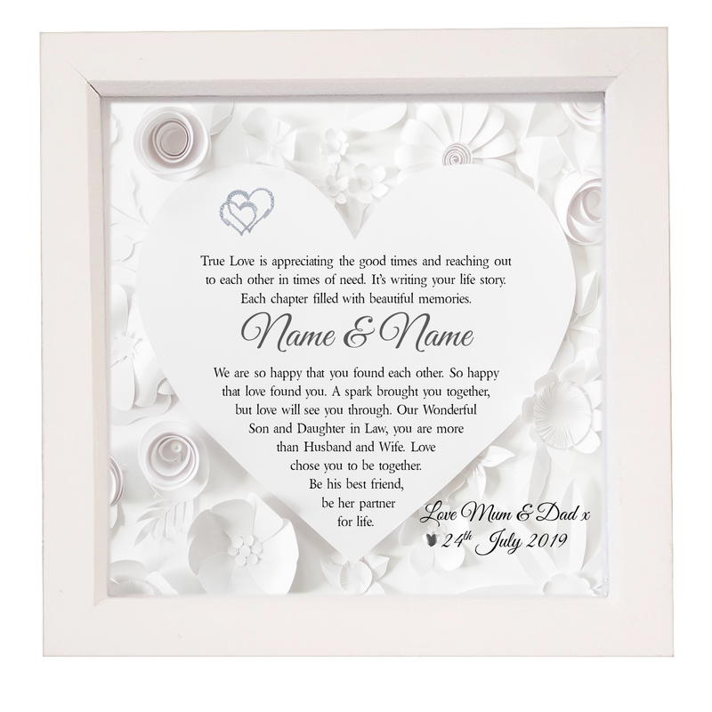 Son & Daughter in Law Box Framed Wedding Poem - PureEssenceGreetings