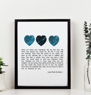 AMAZING SON Personalised Poem Print PureEssenceGreetings