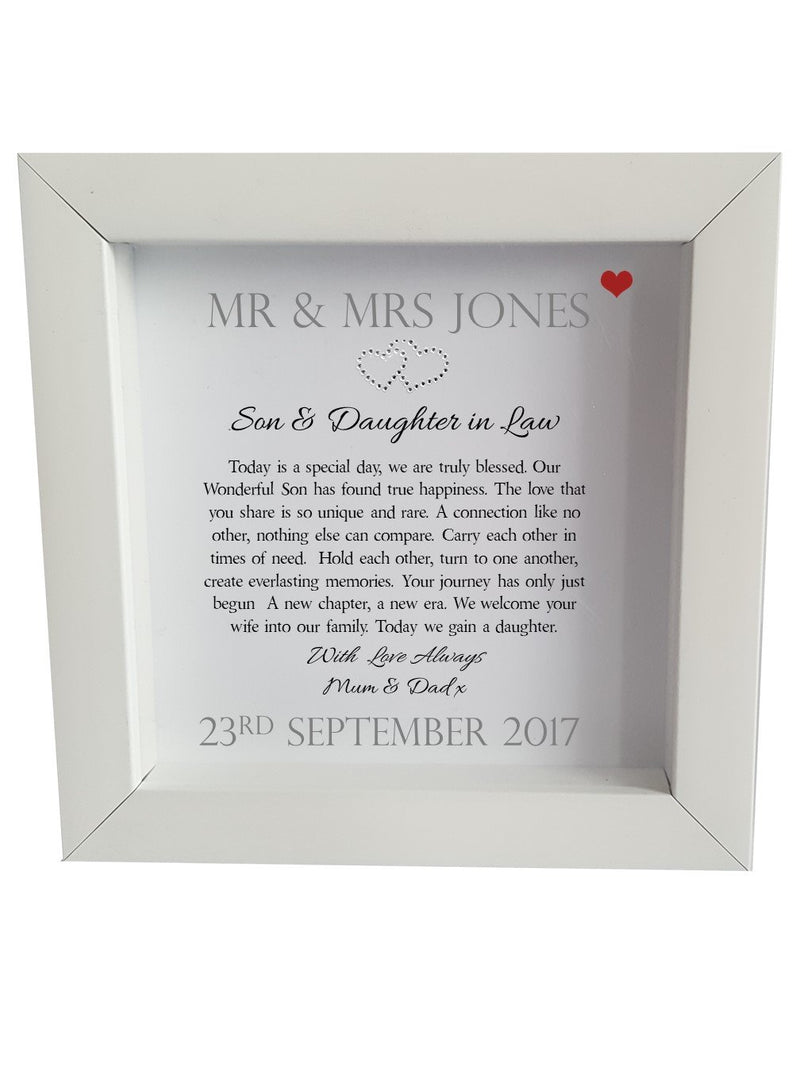 Personalised Son & Daughter In Law personalised poem Print