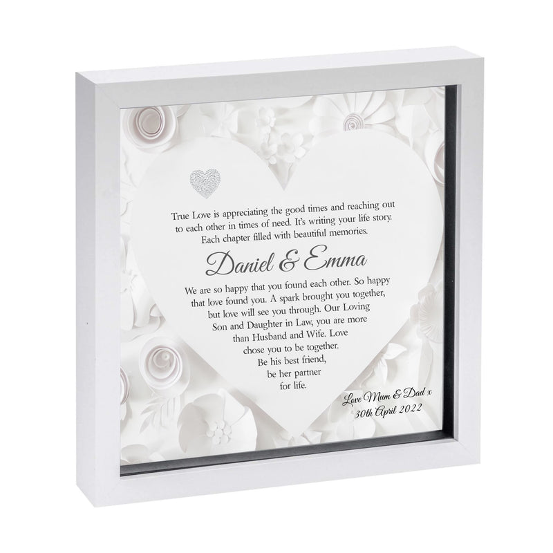 Son & Daughter in Law Box Framed Wedding Poem PureEssenceGreetings
