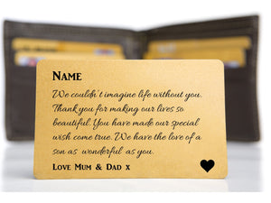 Son Personalised Keepsake Mini Cards - Love of a Son PureEssenceGreetings