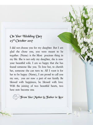 Son in Law Poem | Your Wedding Day