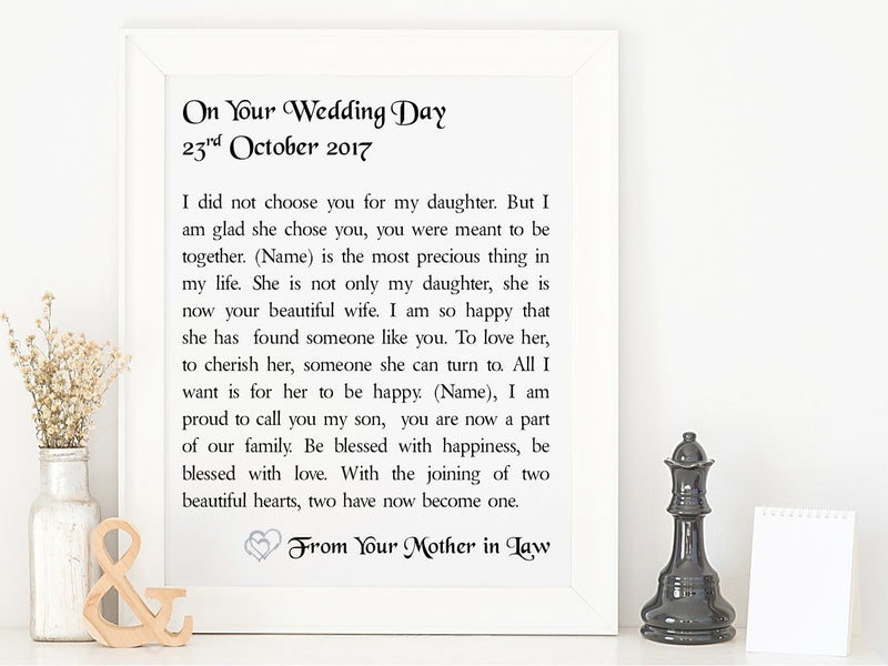 Son in Law Poem | Your Wedding Day