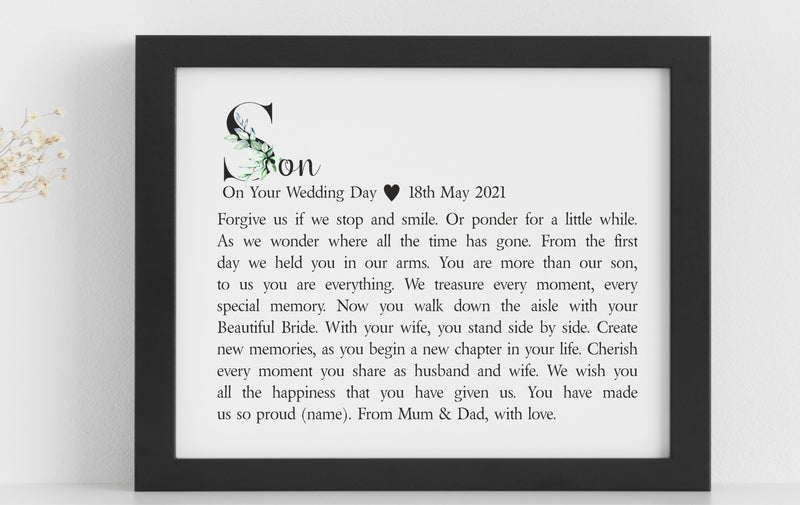 Son On Your Wedding Day Poem PureEssenceGreetings