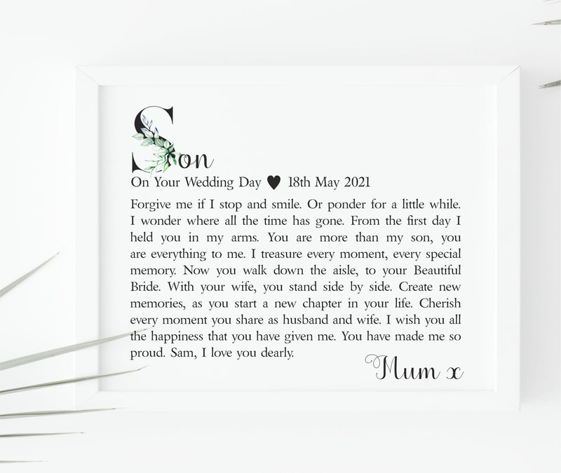 Son On Your Wedding Day Poem PureEssenceGreetings