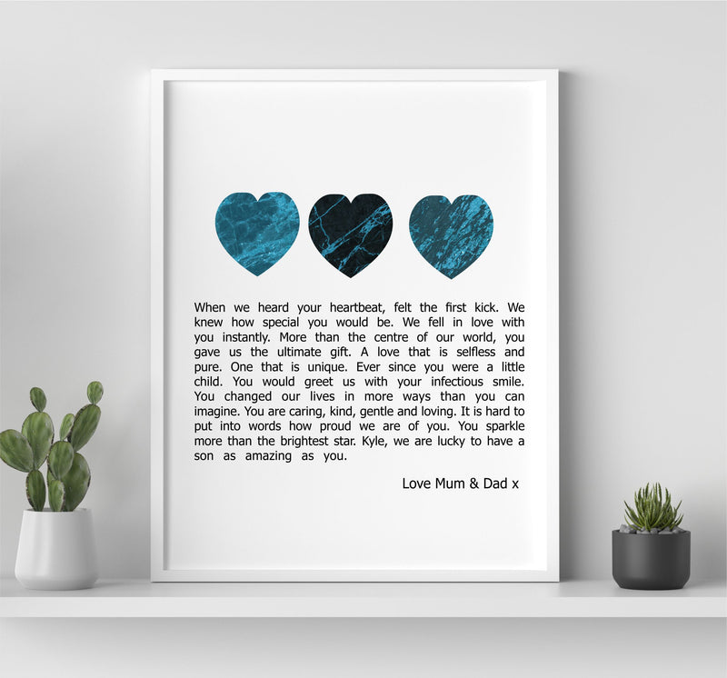 AMAZING SON Personalised Poem Print PureEssenceGreetings