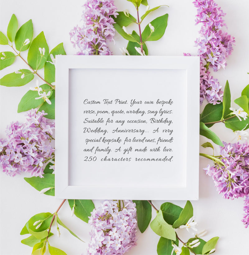 Personalised Box Frame - Own Text. PureEssenceGreetings