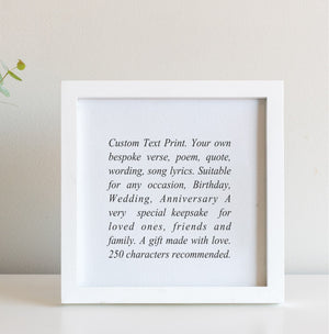 Personalised Box Frame - Own Text. PureEssenceGreetings
