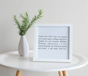 Personalised Framed Print - Own Wording PureEssenceGreetings