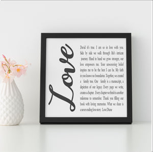 Love Story Personalised Framed Poem