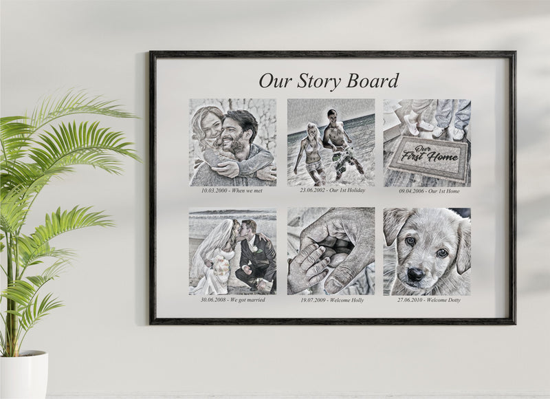 Personalised Storyboard Framed Photo Print PureEssenceGreetings