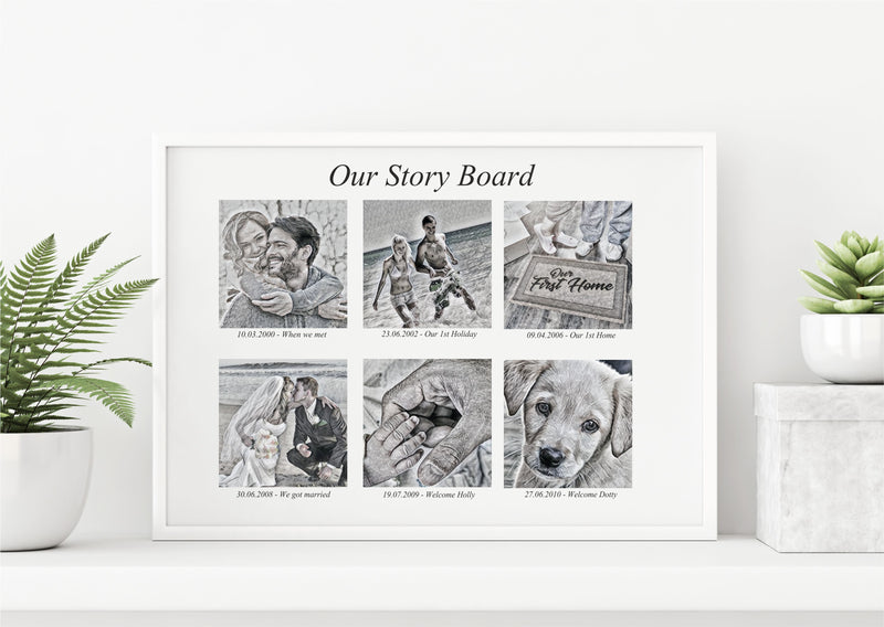 Personalised Storyboard Framed Photo Print PureEssenceGreetings