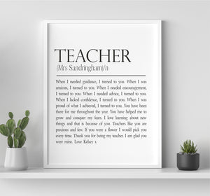 Personalised Teacher Poem PureEssenceGreetings