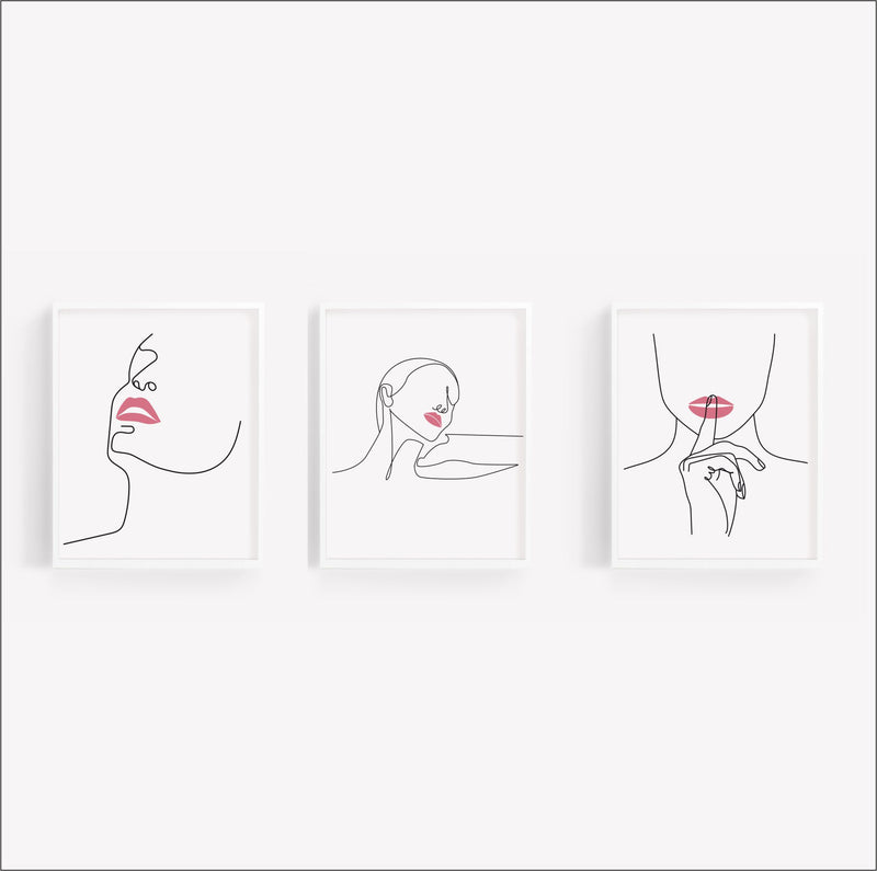 One Line Women Prints | Set of 3 PureEssenceGreetings