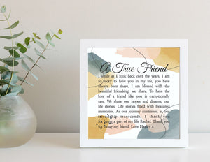 A True Friend - Personalised Framed Poem | Wall Art Print PureEssenceGreetings