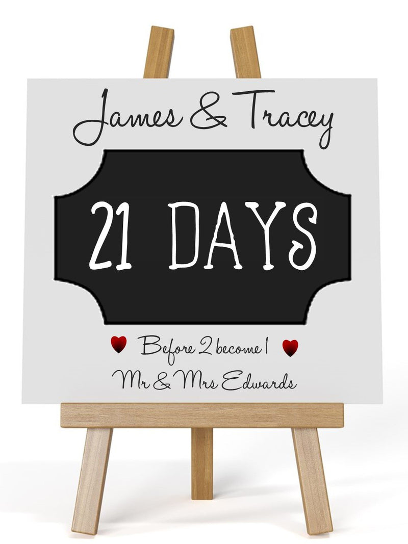 Personalised Countdown Wedding Plaque