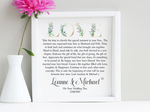 Wedding Day Personalised Framed Poem - PureEssenceGreetings