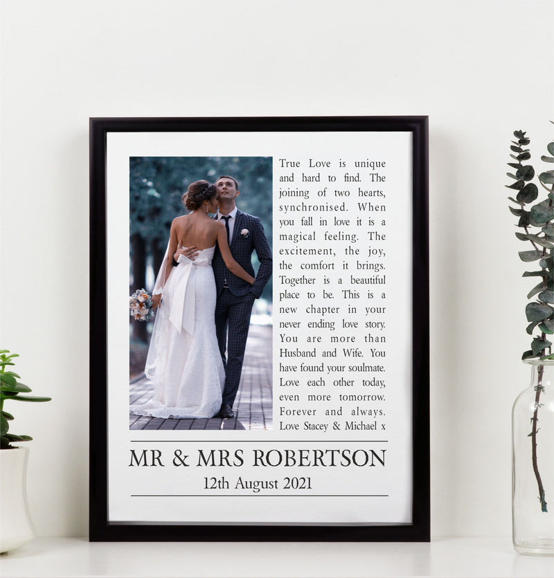 Photo Framed Wedding Day Personalised Poem PureEssenceGreetings