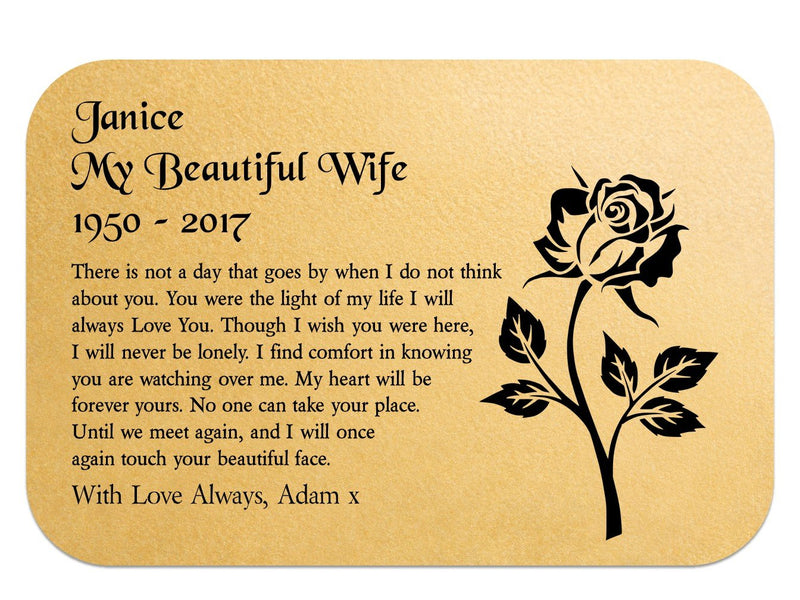 Wife Memorial Personalised Keepsake Wallet Card - PureEssenceGreetings 
