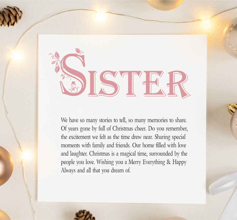 SISTER Personalised Christmas Card PureEssenceGreetings
