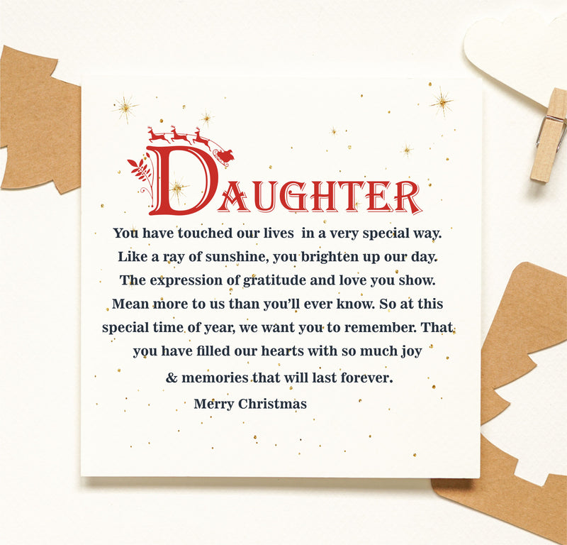 Daughter Personalised Christmas Poem Card PureEssenceGreetings