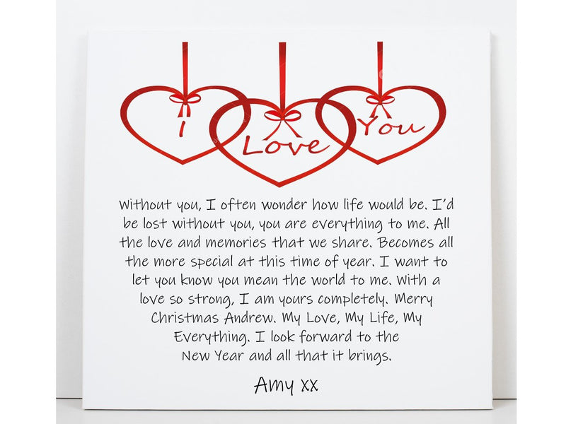 Personalised Christmas Love Card - Pure Essence Greetings