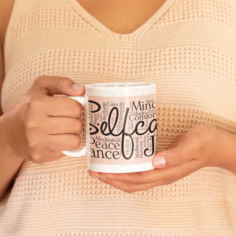 Selfcare WordArt Mugs PureEssenceGreetings